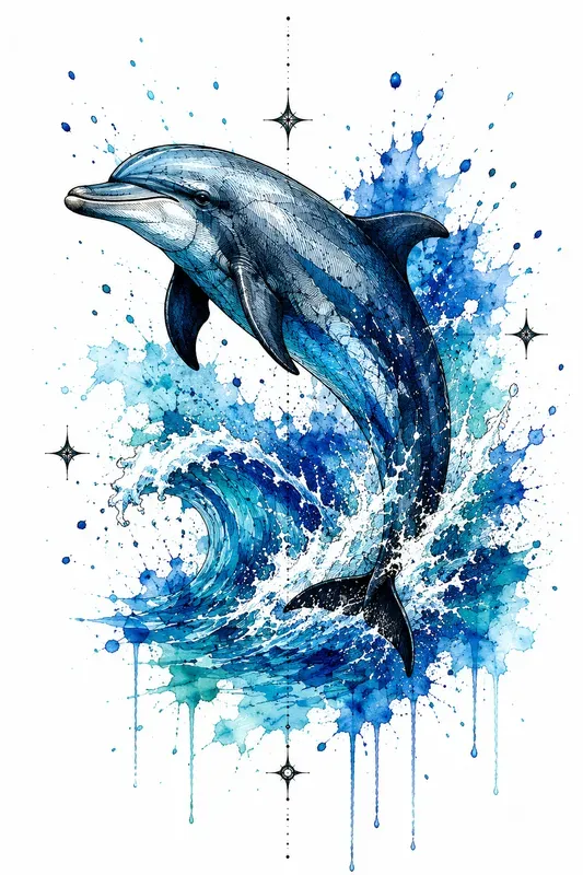 Watercolor Tattoo Flash Art Generator