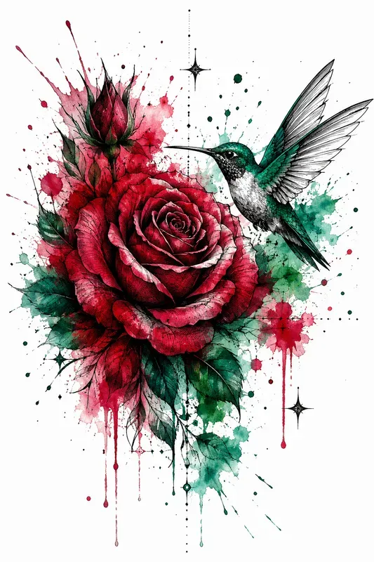 Watercolor Tattoo Flash Art Generator