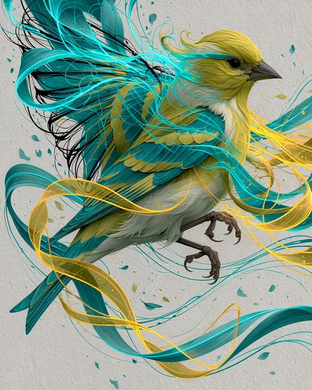 Neon Ribbon Graphic Fine Art