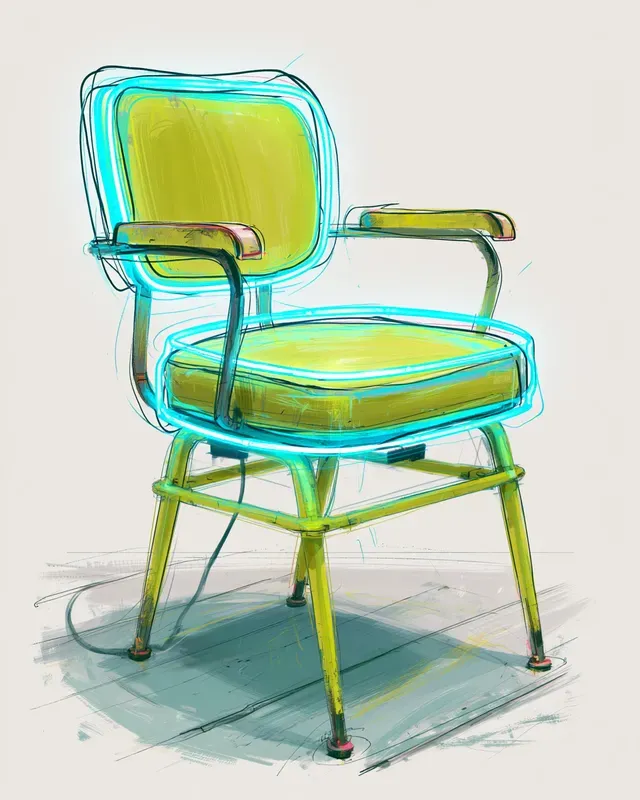 Neon Ribbon Graphic Fine Art