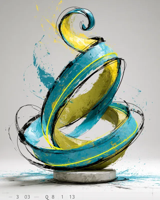 Neon Ribbon Graphic Fine Art