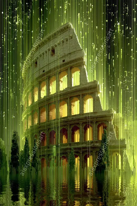 Cyberpunk Matrix Monument Simulations