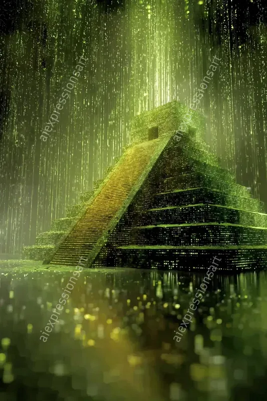 Cyberpunk Matrix Monument Simulations