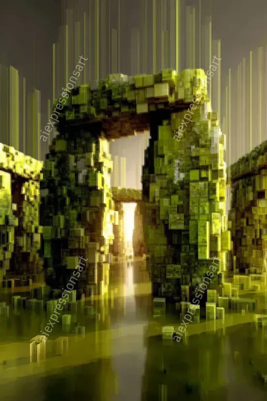 Cyberpunk Matrix Monument Simulations