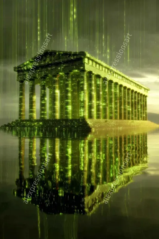 Cyberpunk Matrix Monument Simulations