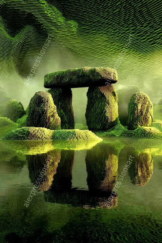Cyberpunk Matrix Monument Simulations