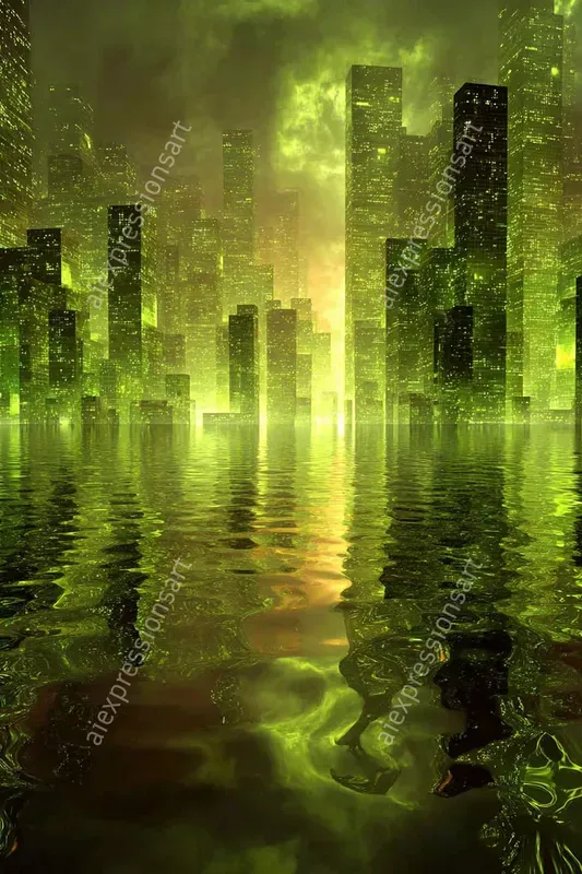 Cyberpunk Matrix Monument Simulations