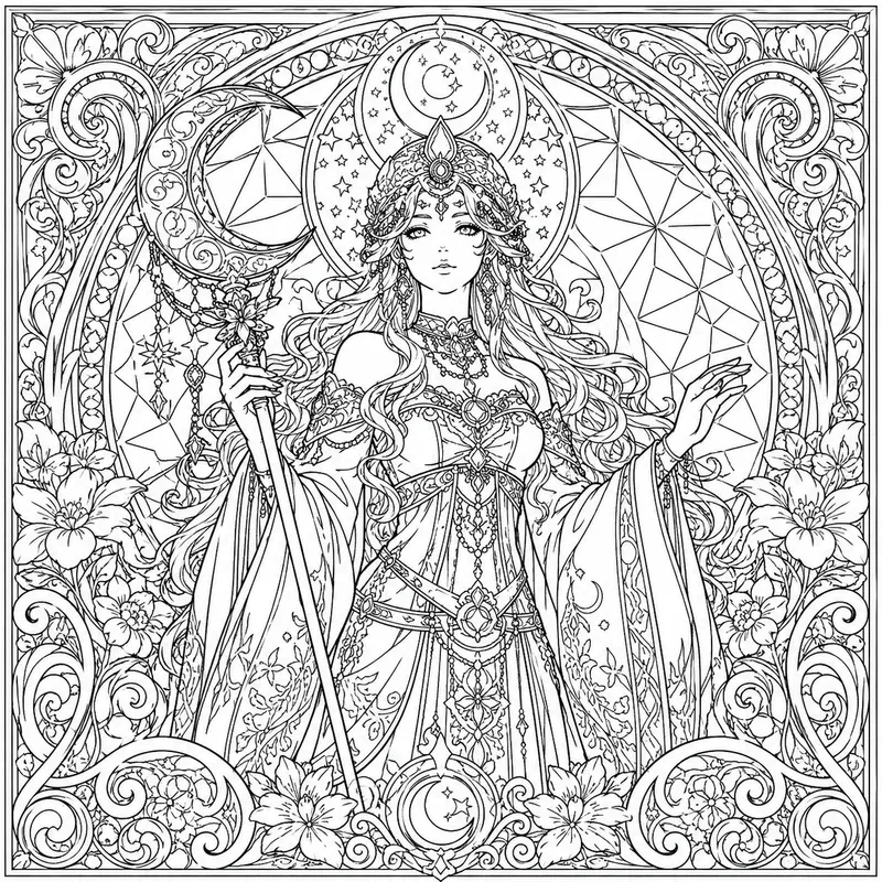 Intricate Art Nouveau Coloring Pages