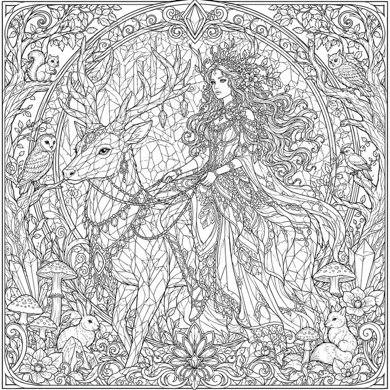 Intricate Art Nouveau Coloring Pages