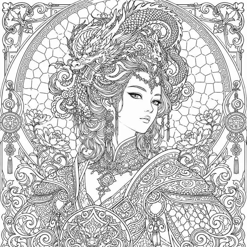 Intricate Art Nouveau Coloring Pages