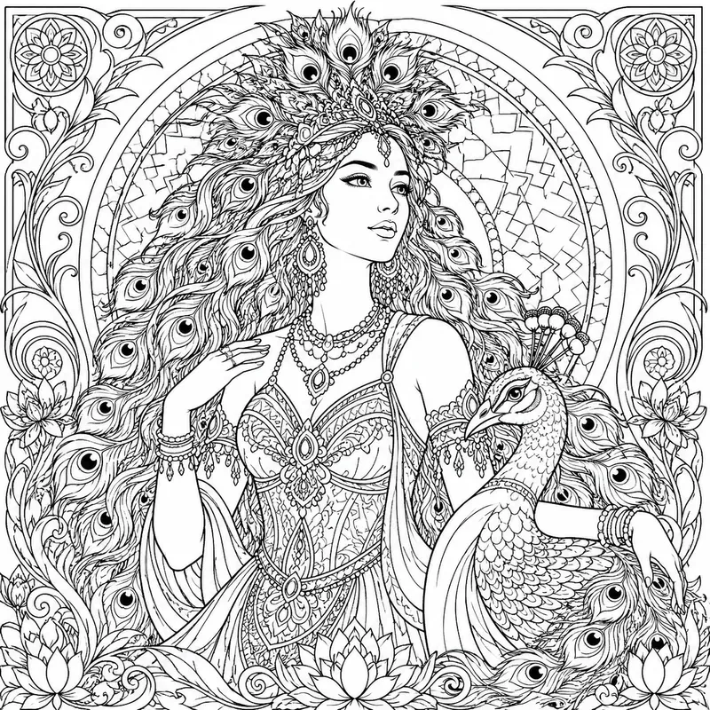 Intricate Art Nouveau Coloring Pages