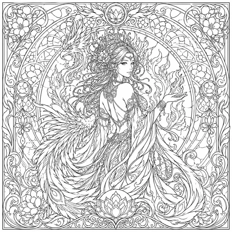Intricate Art Nouveau Coloring Pages