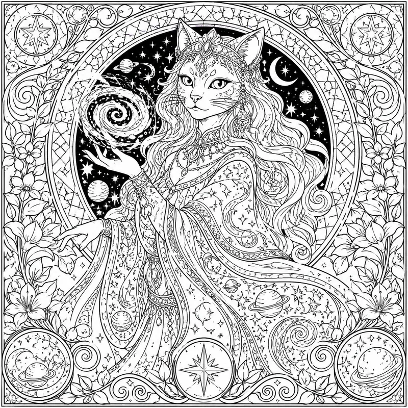 Intricate Art Nouveau Coloring Pages
