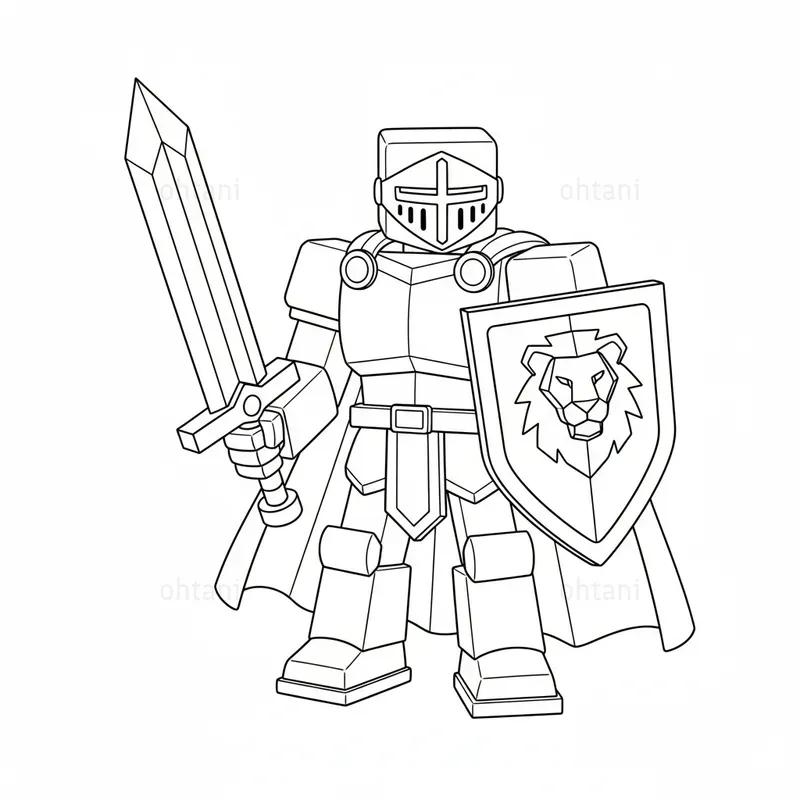 Blocky 3D Coloring Page Generator