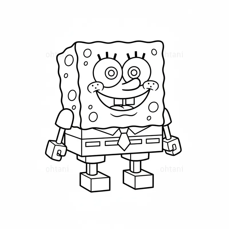 Blocky 3D Coloring Page Generator