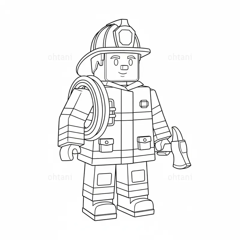 Blocky 3D Coloring Page Generator