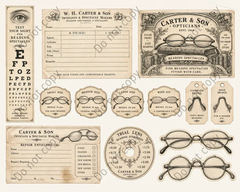Spectacle Maker Ephemera Sheets