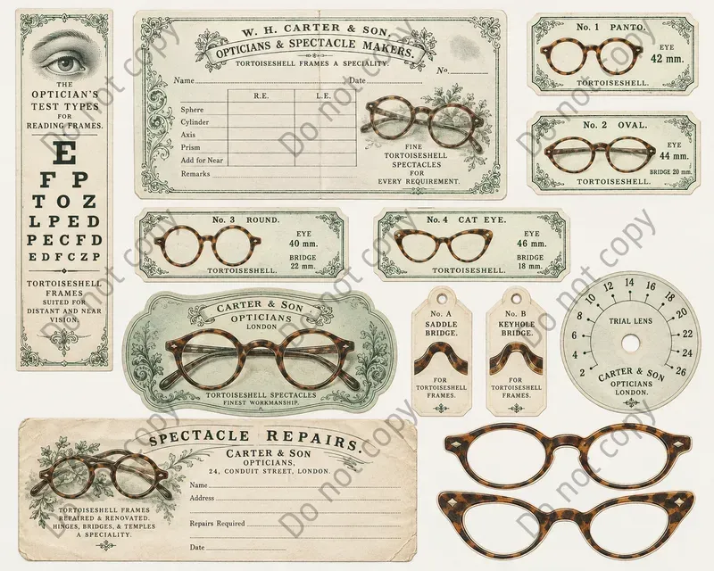 Spectacle Maker Ephemera Sheets