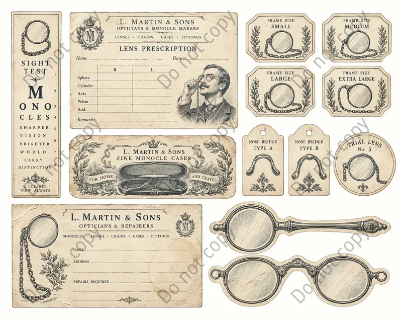 Spectacle Maker Ephemera Sheets