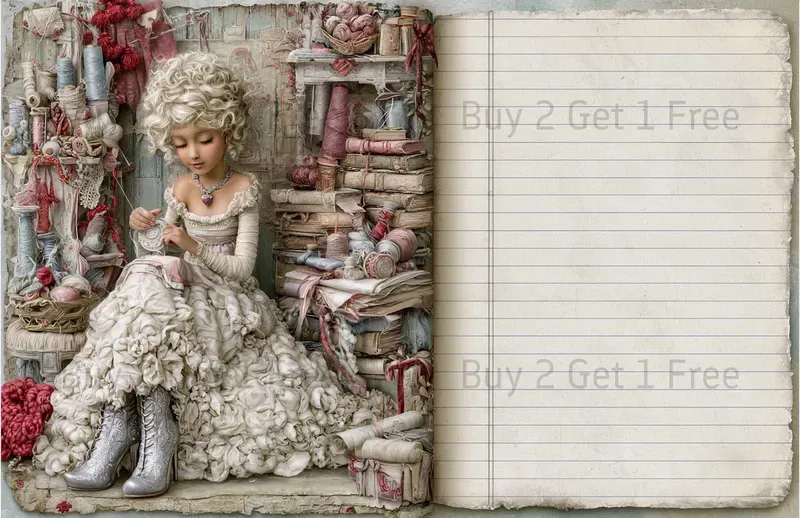Snowberry Seamstress Girl Double Pages
