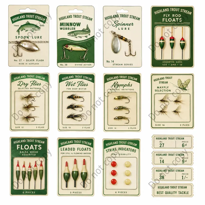 Fishing Tackle Card Cutout Sheets