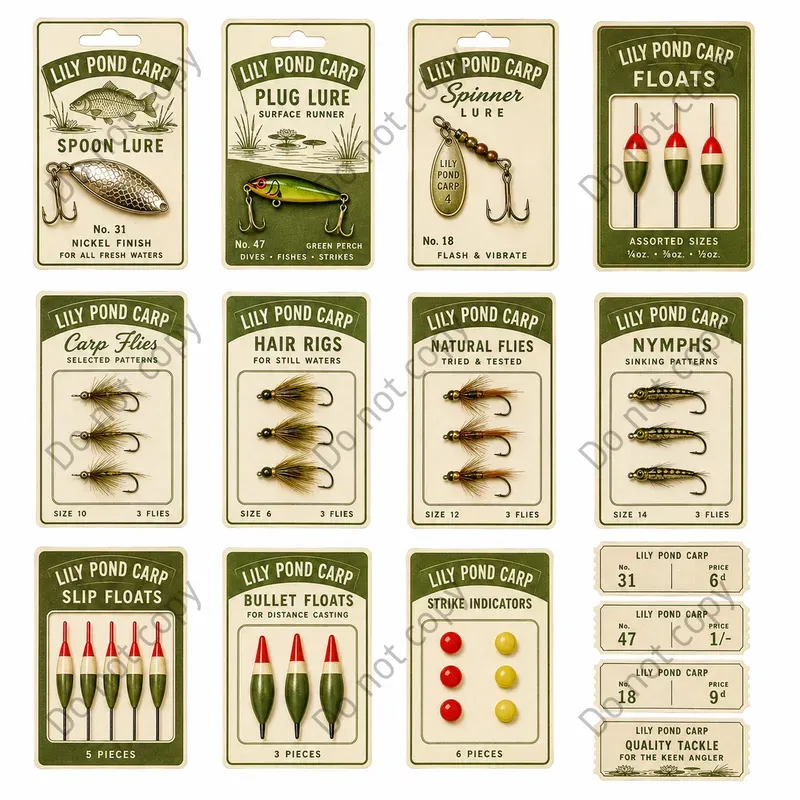 Fishing Tackle Card Cutout Sheets