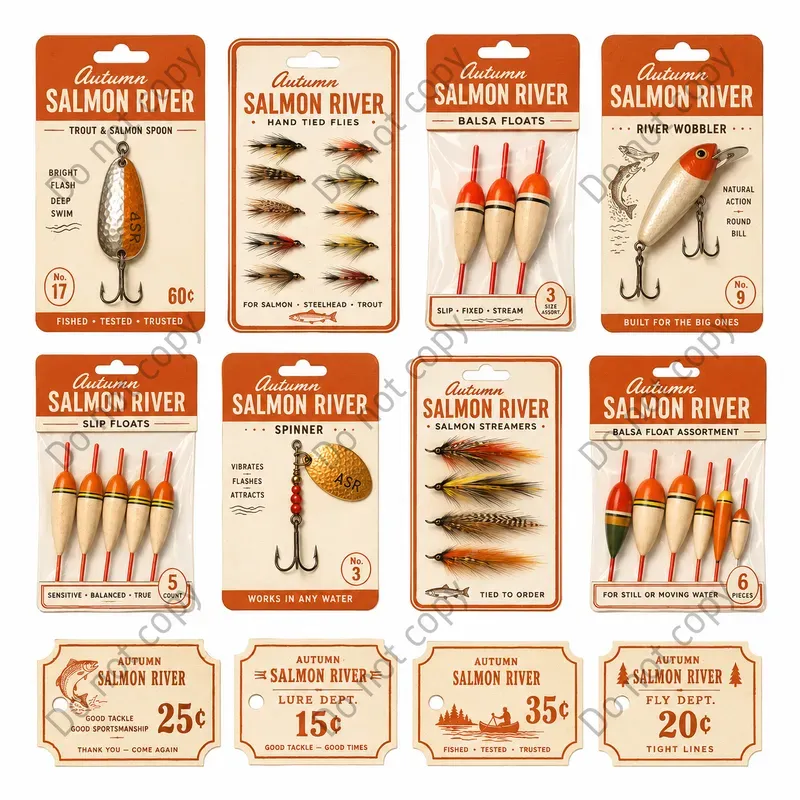 Fishing Tackle Card Cutout Sheets