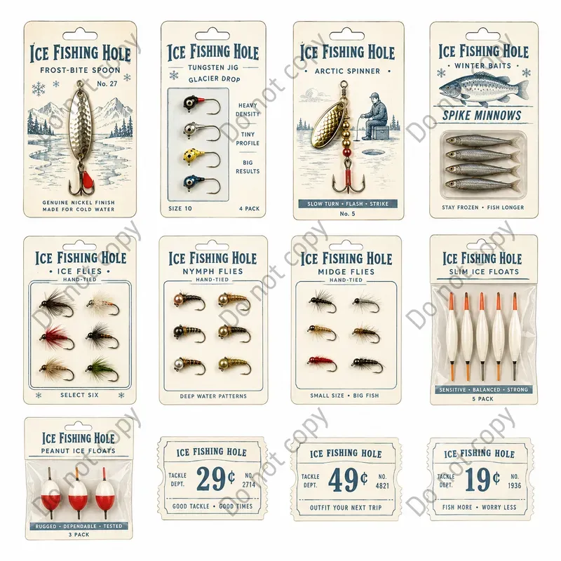 Fishing Tackle Card Cutout Sheets