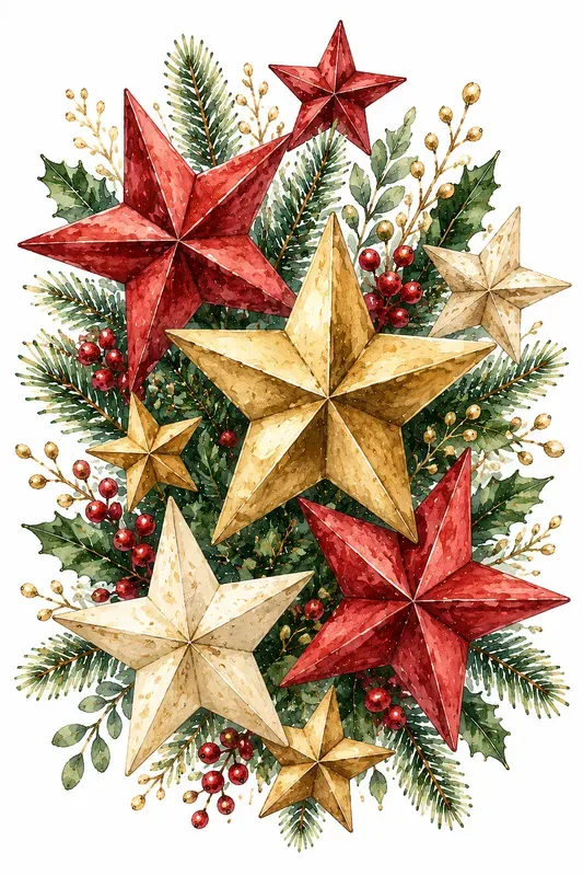 Elegant Christmas Botanical Clipart Art