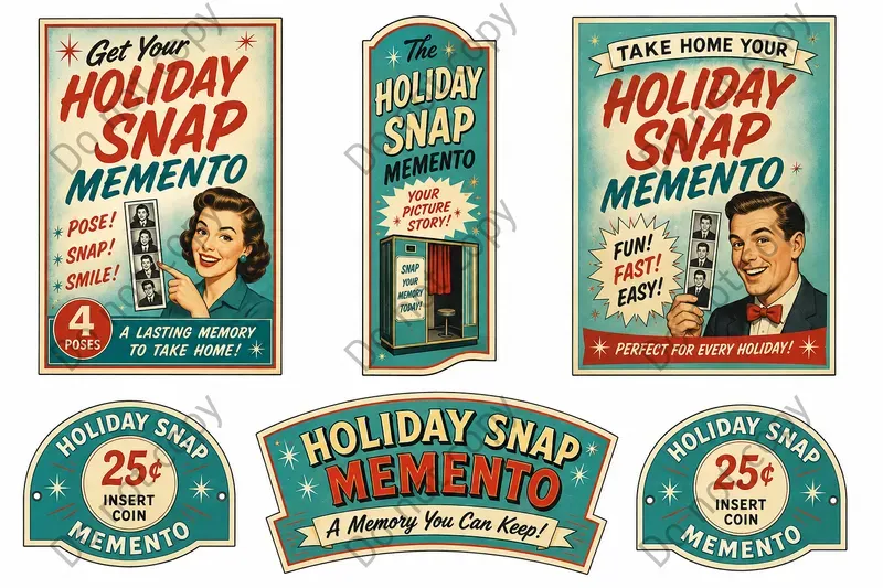 Photo Booth Kiosk Poster Cutouts
