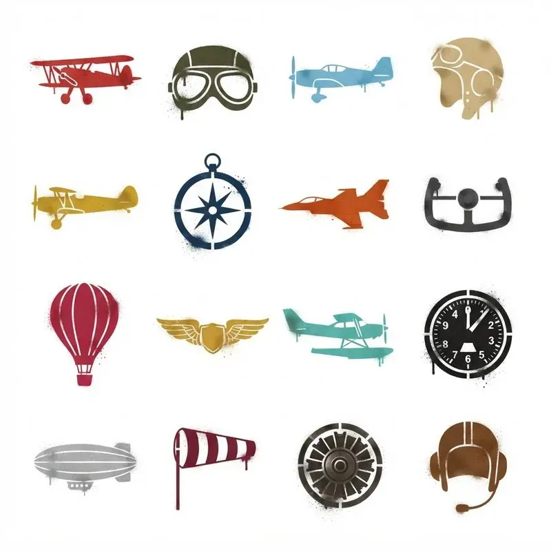 Flat Urban Stencil Graphic Sheets