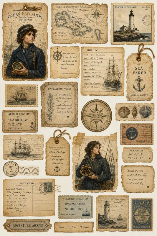 Vintage Adventure Journal Ephemera
