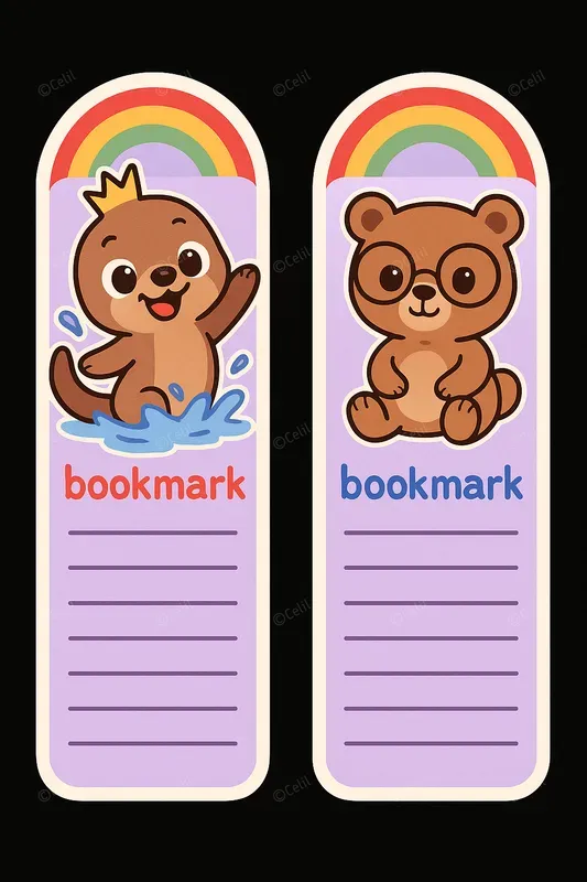 Animalthemed Cartoon Bookmarks