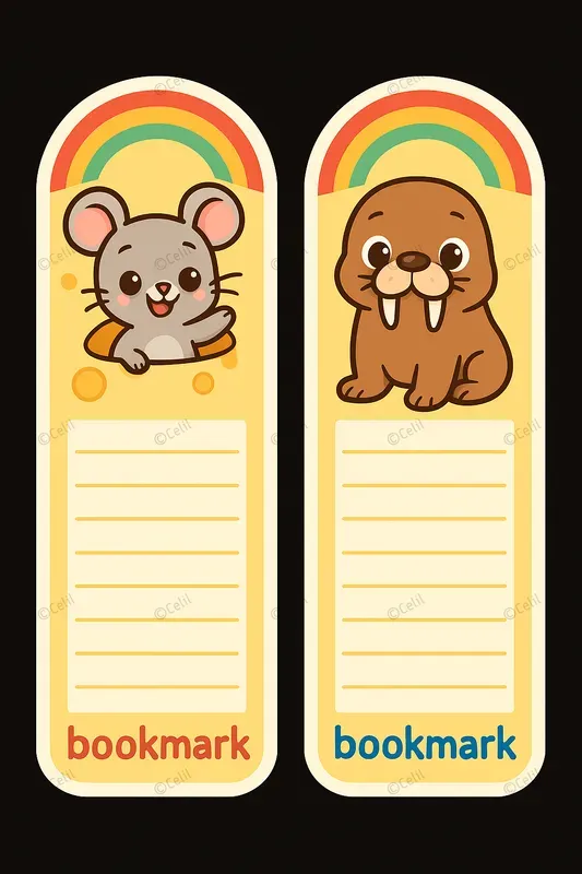 Animalthemed Cartoon Bookmarks