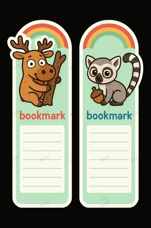 Animalthemed Cartoon Bookmarks