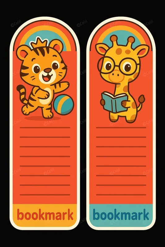 Animalthemed Cartoon Bookmarks