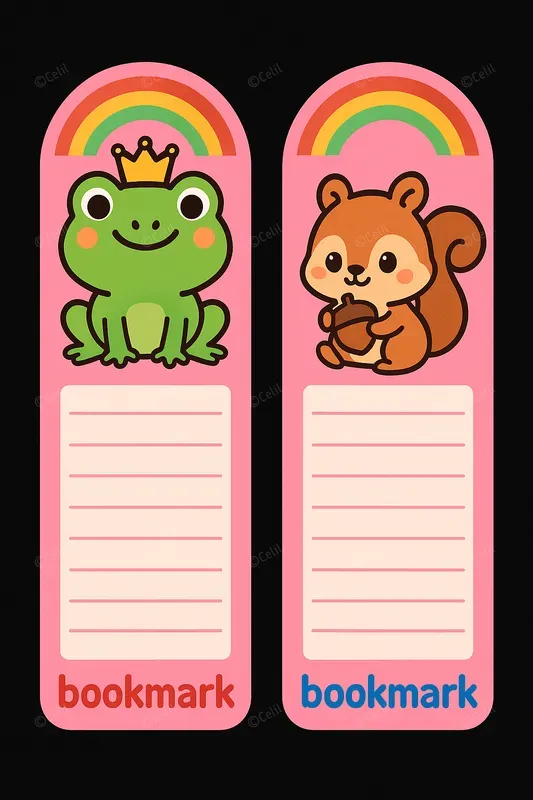 Animalthemed Cartoon Bookmarks