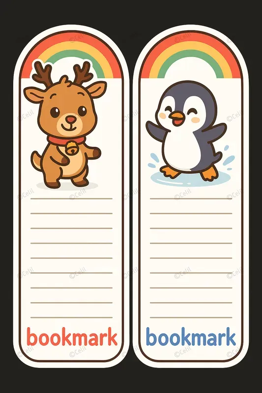 Animalthemed Cartoon Bookmarks