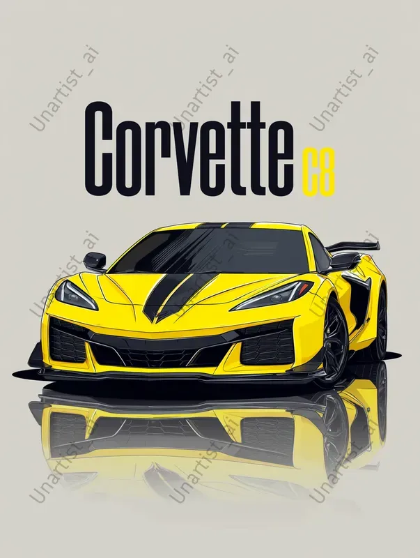 Stylized Vector Sports Car Posters