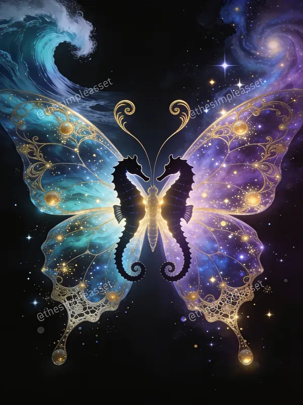 Surreal Cosmic Butterfly Art