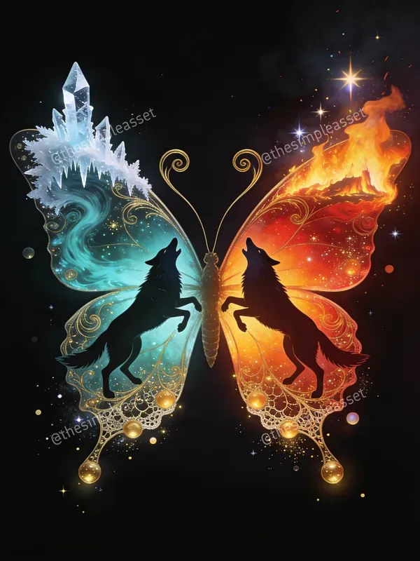 Surreal Cosmic Butterfly Art