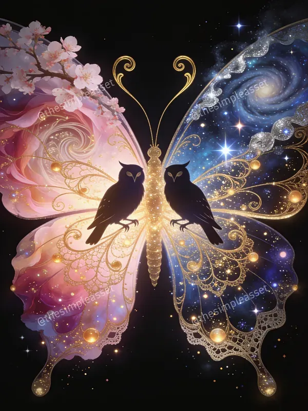 Surreal Cosmic Butterfly Art
