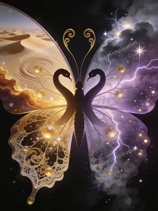 Surreal Cosmic Butterfly Art