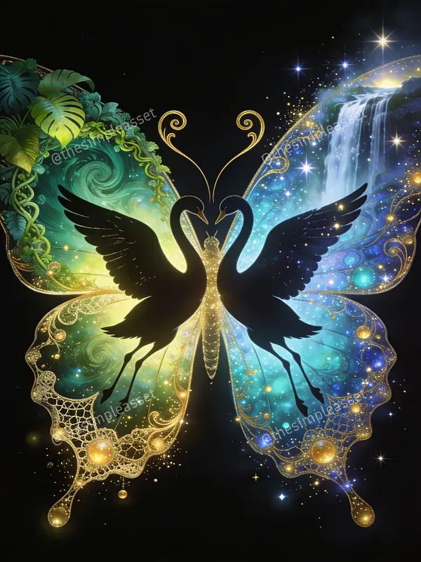 Surreal Cosmic Butterfly Art