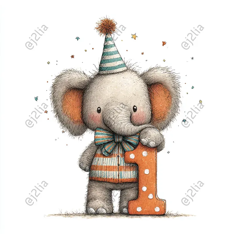 Cute Birthday Animal Clipart