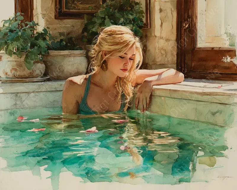 Wellness And Spa Watercolor Art