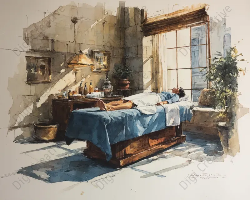 Wellness And Spa Watercolor Art