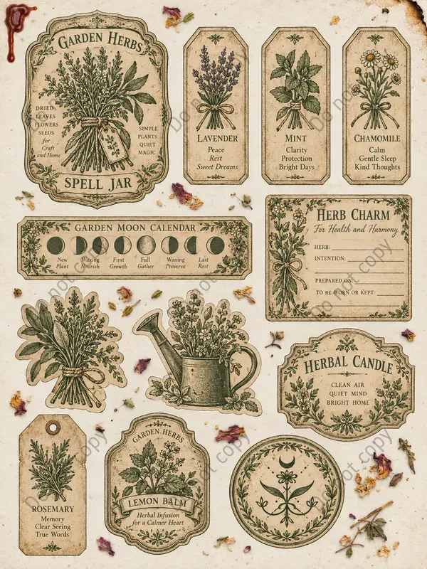 Hedge Witch Ephemera Sheets