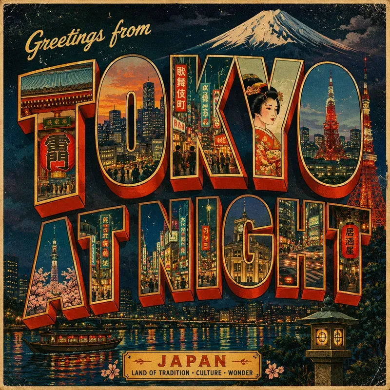 Vintage Illustrated Travel Letterings