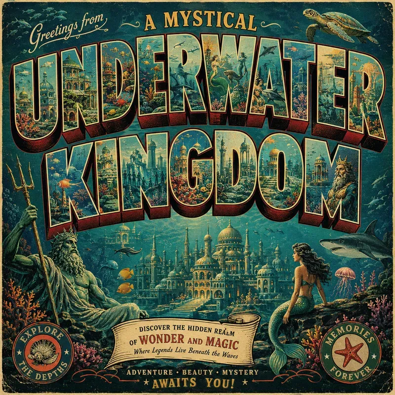 Vintage Illustrated Travel Letterings